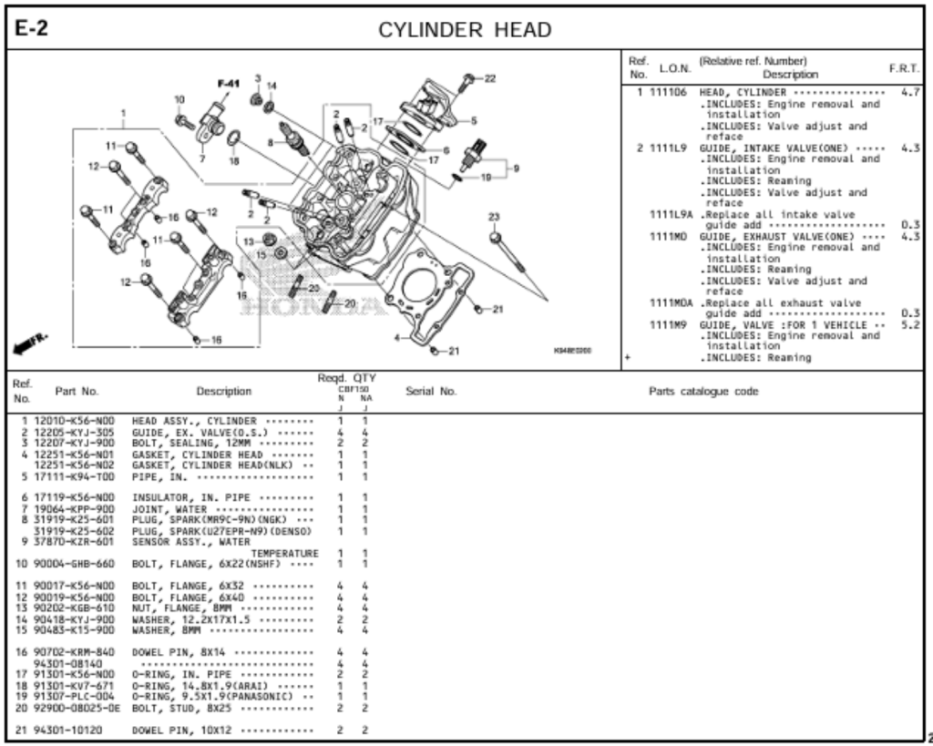 E-2 - CYLINDER HEAD