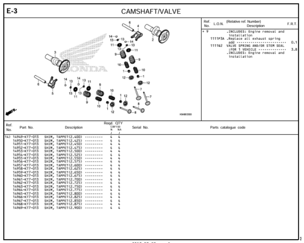 E-3 - CAMSHAFT/VALVE