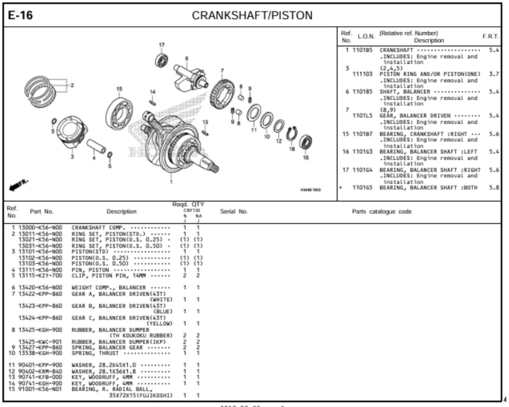 E-16 - CRANKSHAFT/PISTON