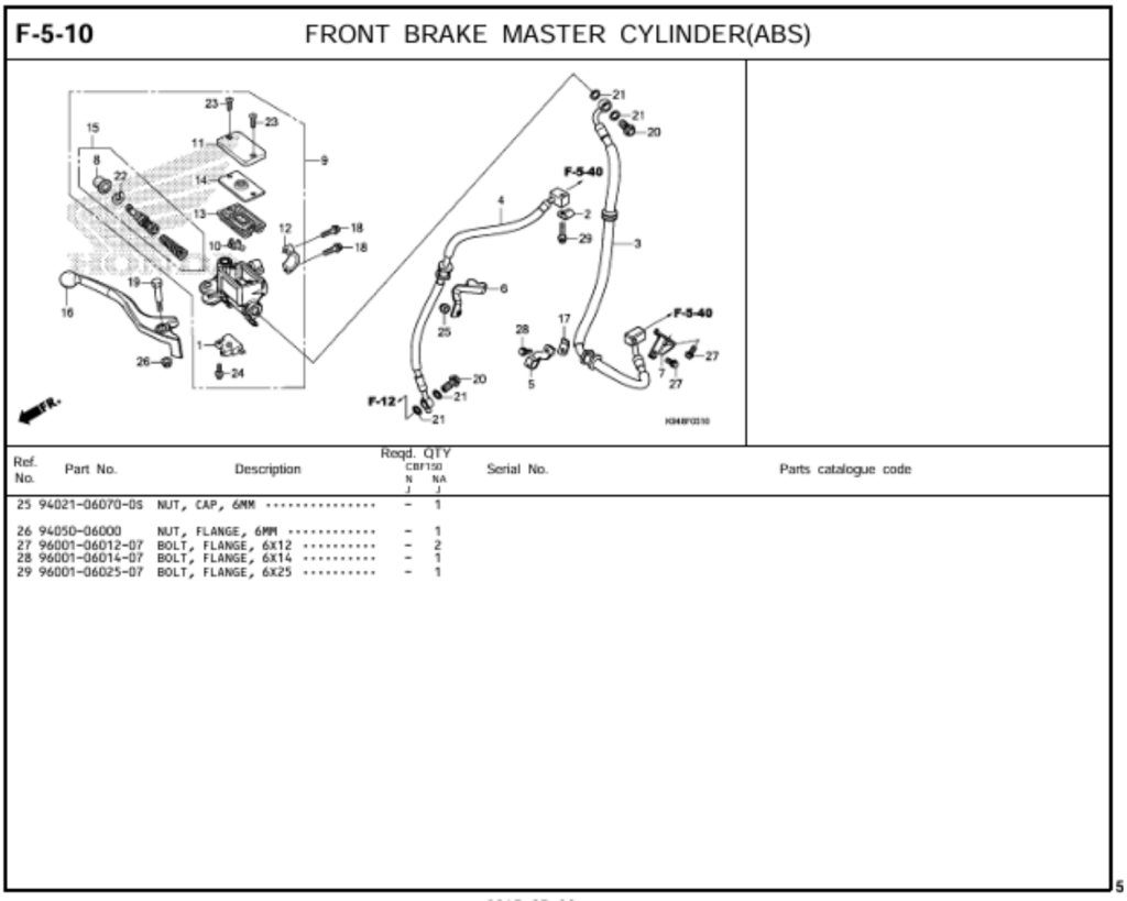 F-5-10 - FRONT BRAKE MASTER CYLINDER(ABS)