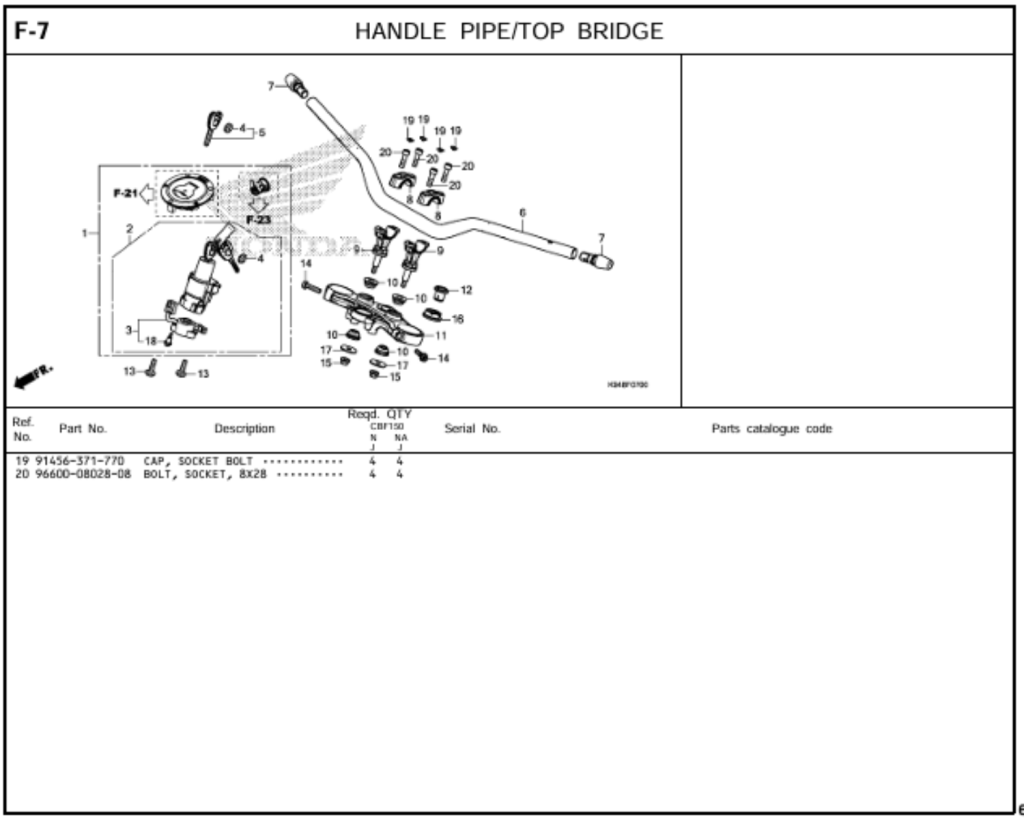 F-7 - HANDLE PIPE/TOP BRIDGE