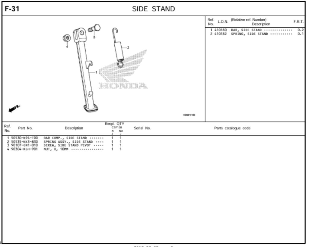 F-31 - SIDE STAND