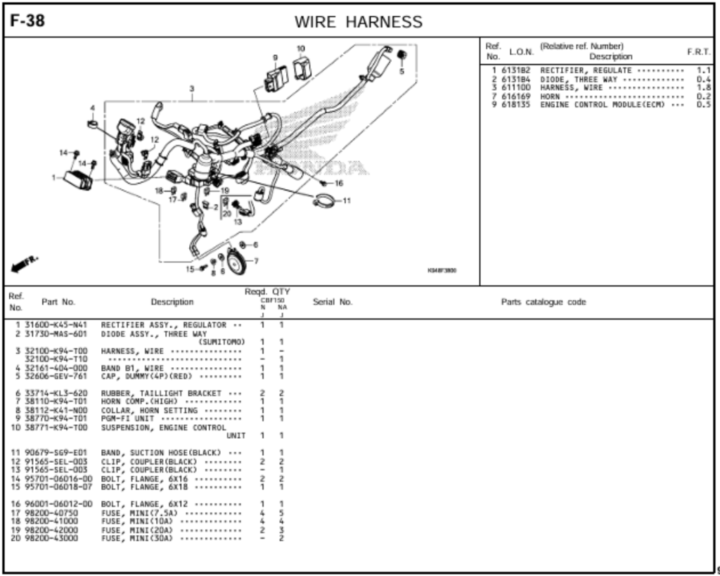 F-38 - WIRE HARNESS