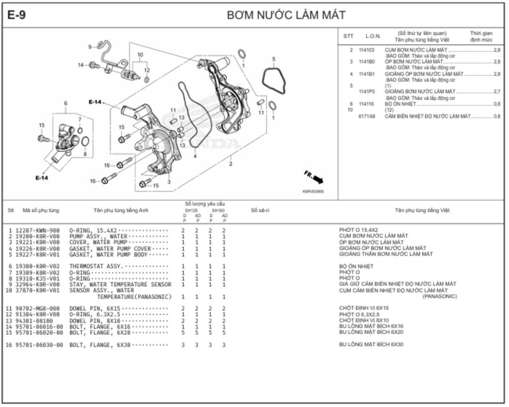 E-9 - BƠM NƯỚC LÀM MÁT