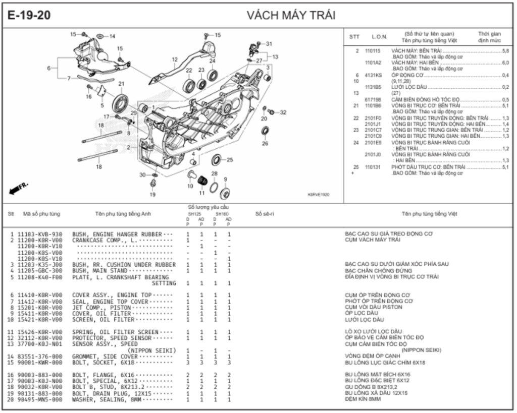 E-19-20 - VÁCH MÁY TRÁI