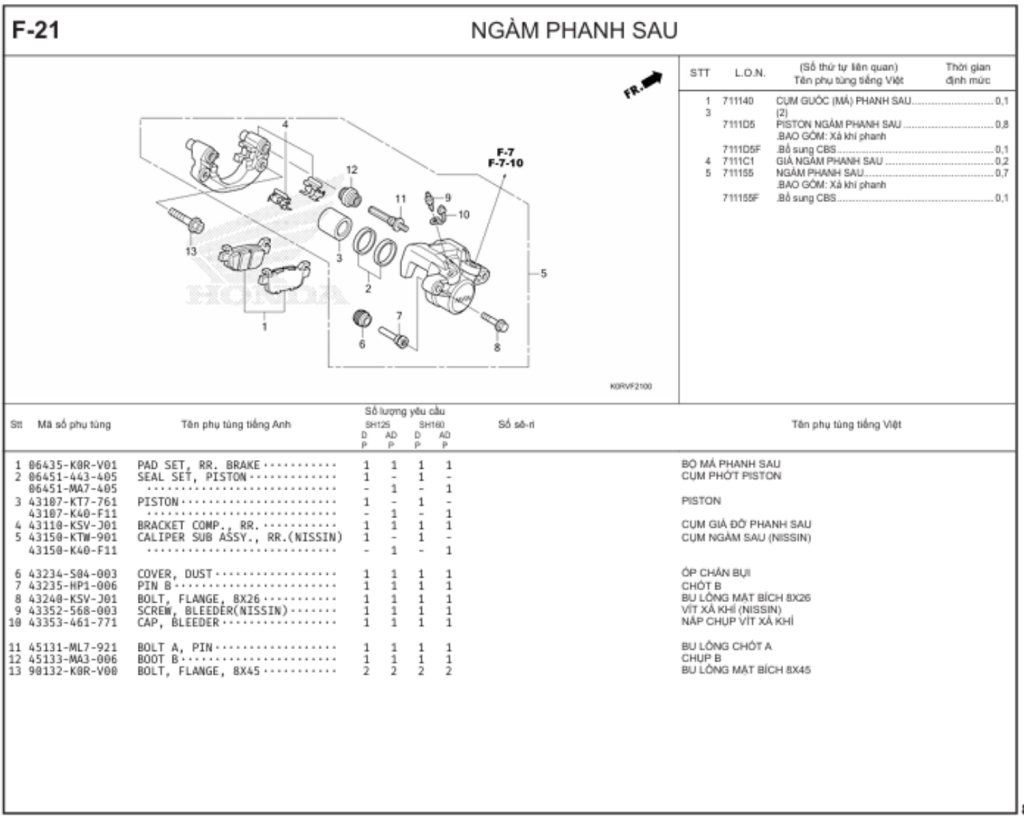 F-21 - NGÀM PHANH SAU