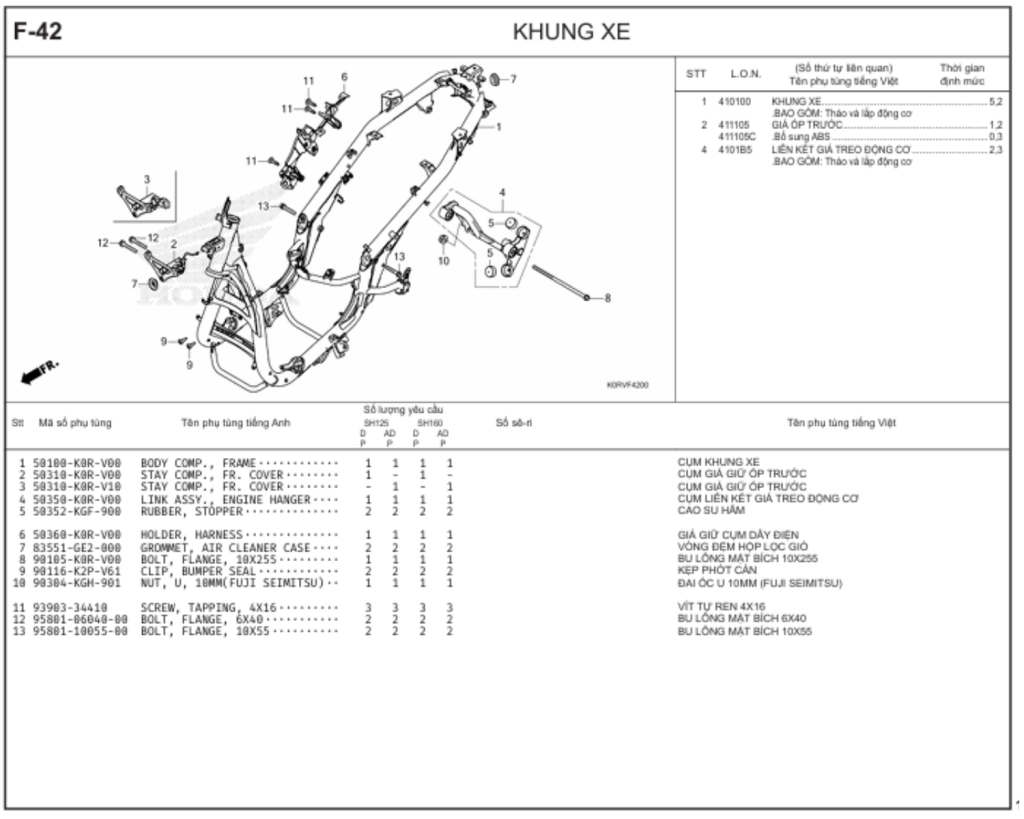 F-42 - KHUNG XE