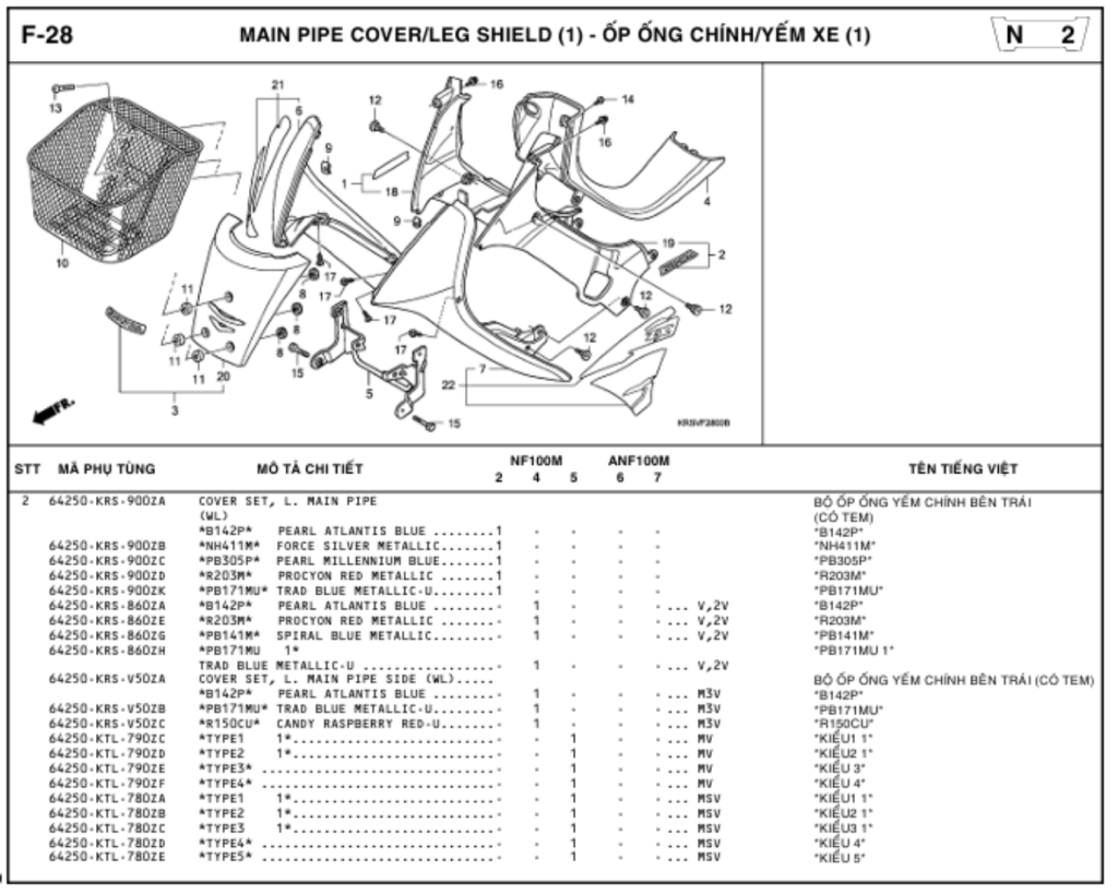 F-28 - MAIN PIPE COVER/LEG SHIELD