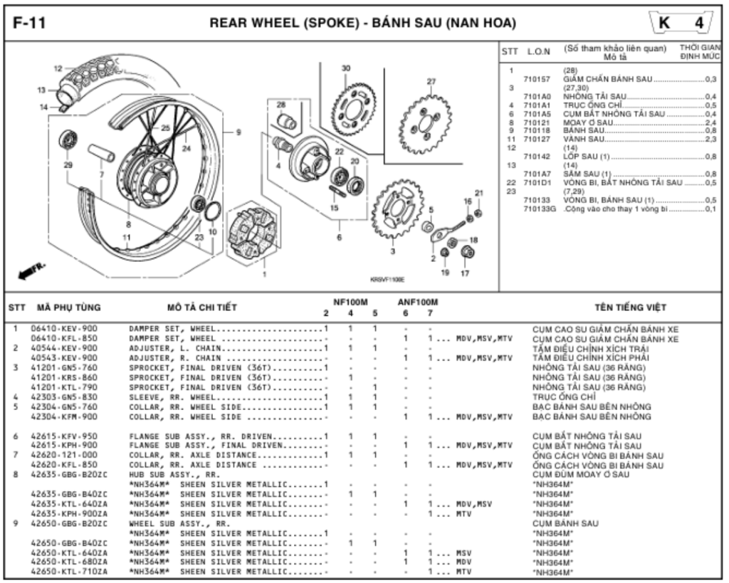 F-11 - REAR WHEEL (SPOKE)