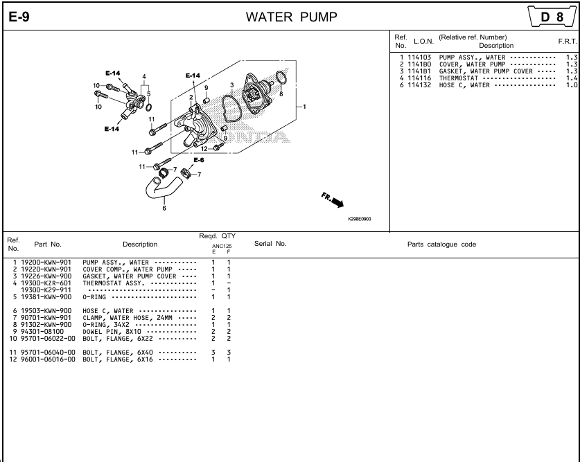 E-9 - WATER PUMP