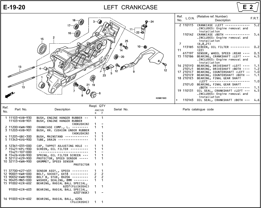 E-19-20 - LEFT CRANKCASE