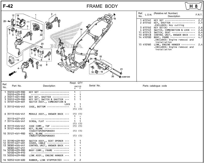 F-42 - FRAME BODY