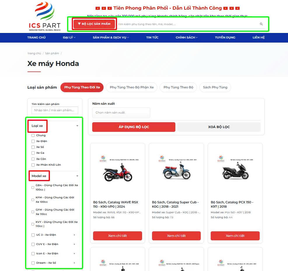 Kiểm tra model và đời xe khi tìm phụ tùng xe máy