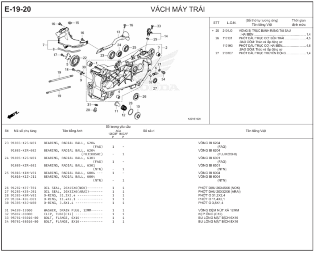 E-19-20 - VÁCH MÁY TRÁI