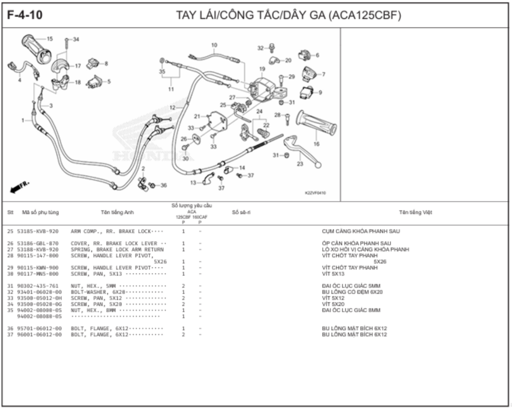 F-4-10 - TAY LÁI/CÔNG TẮC/DÂY GA