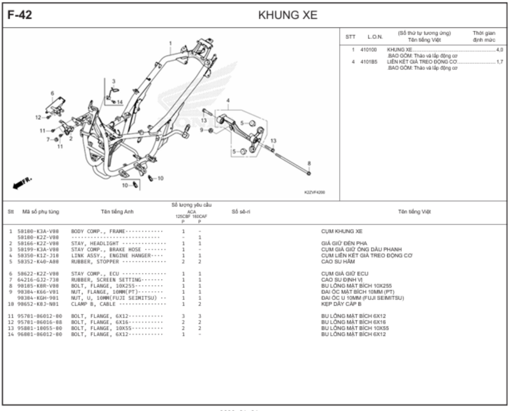 F-42 - KHUNG XE