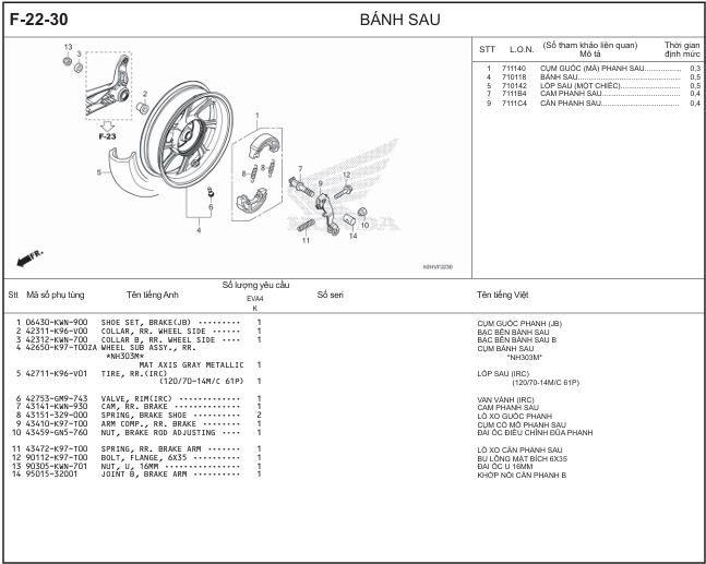 F-22-30 -  BÁNH SAU 