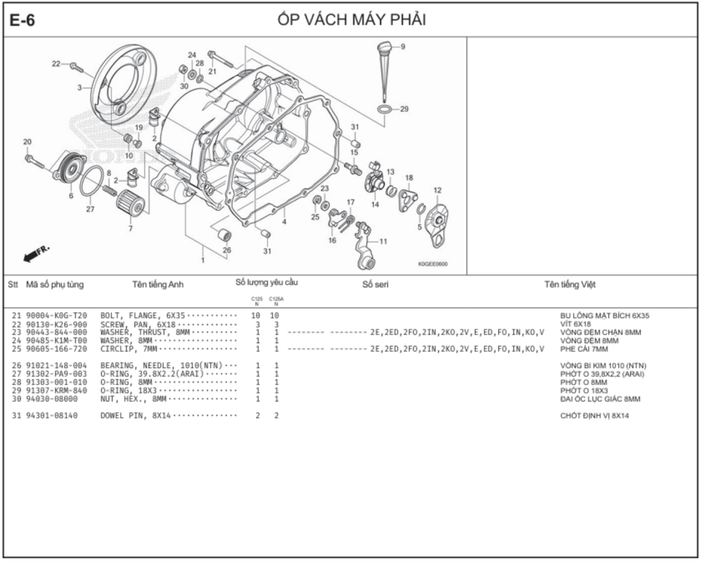 E-6 - ỐP VÁCH MÁY PHẢI