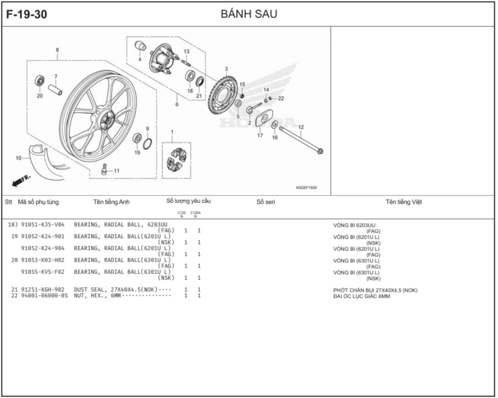 F-19-30 - BÁNH SAU