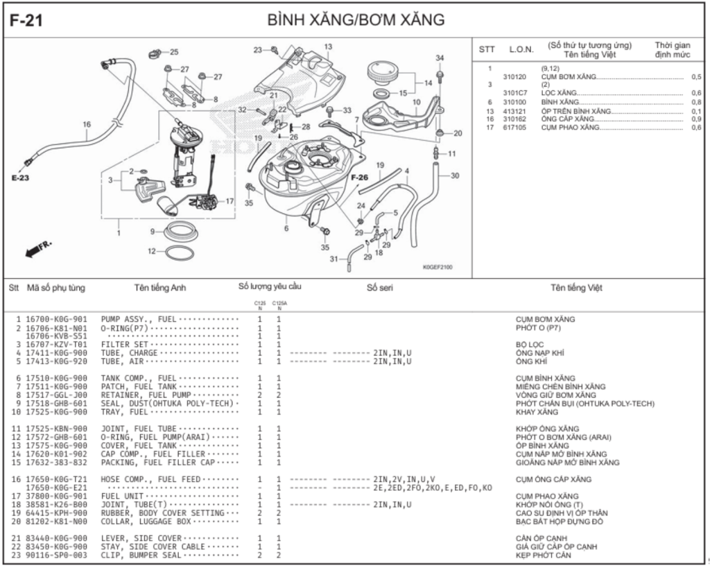 F-21 - BÌNH XĂNG/BƠM XĂNG