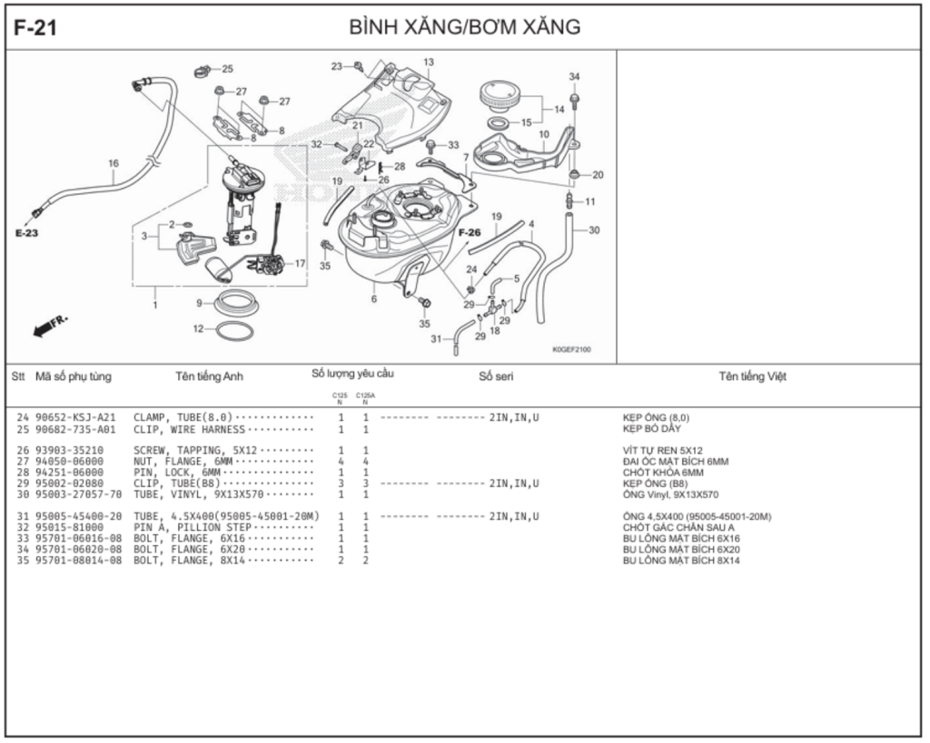 F-21 - BÌNH XĂNG/BƠM XĂNG