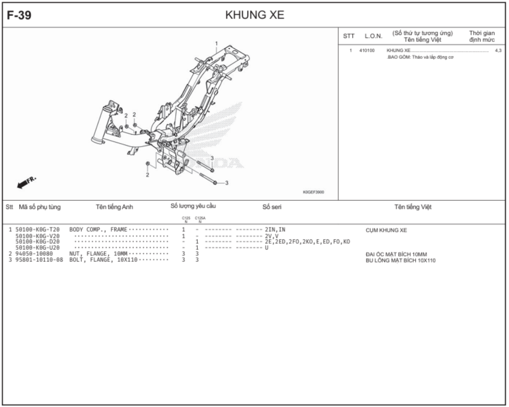 F-39 - KHUNG XE