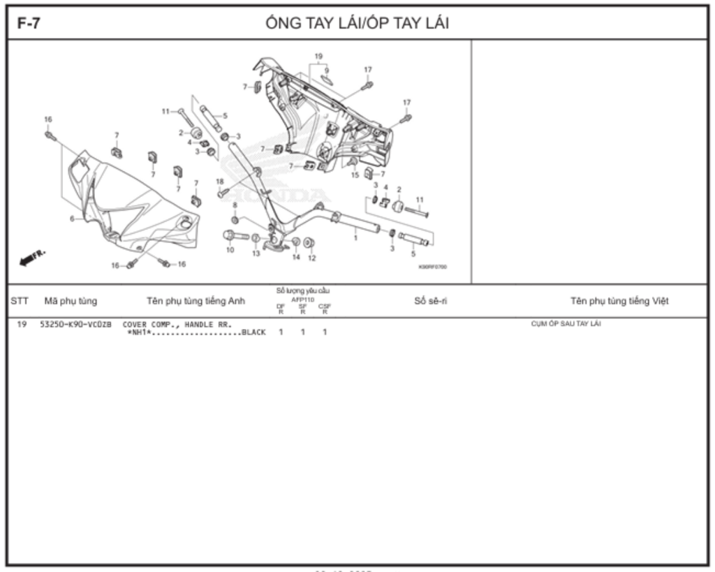 F-7 - ỐNG TAY LÁI/ỐP TAY LÁI