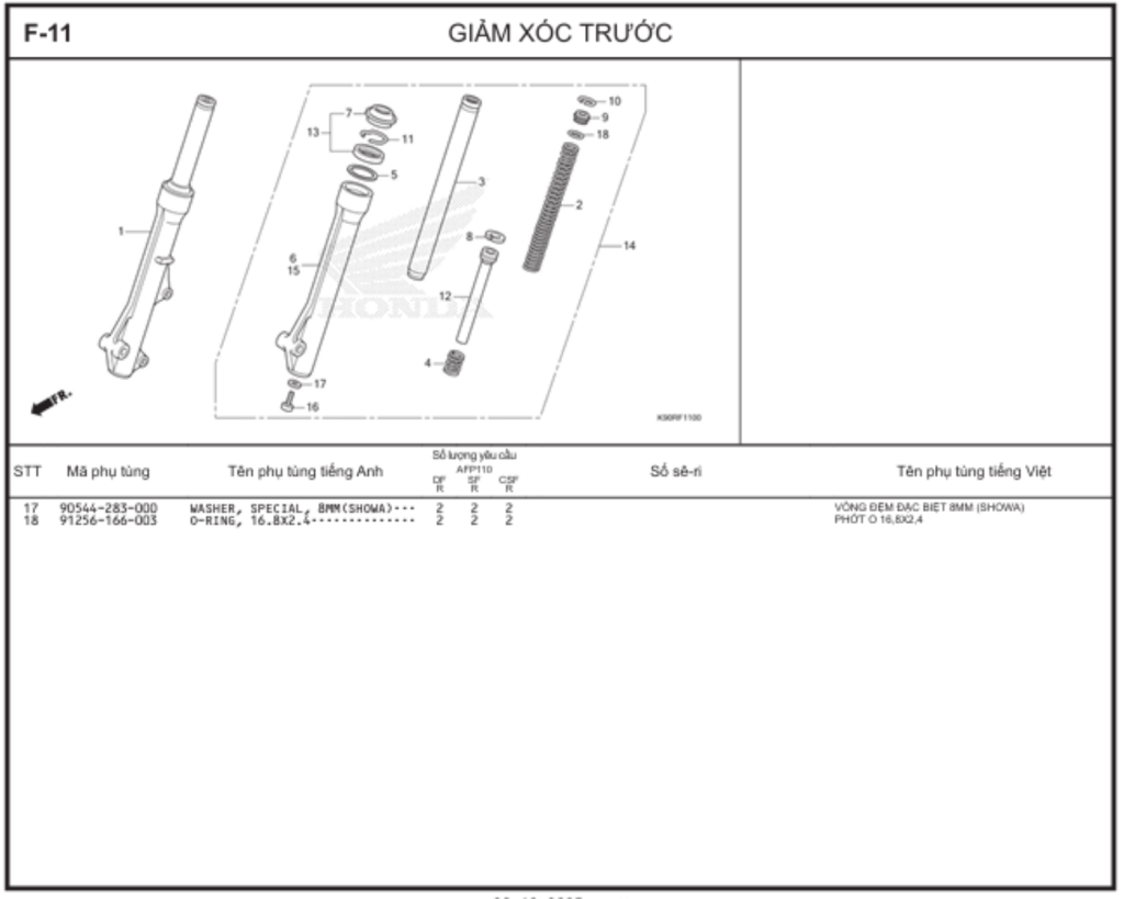 F-11 - GIẢM XÓC TRƯỚC