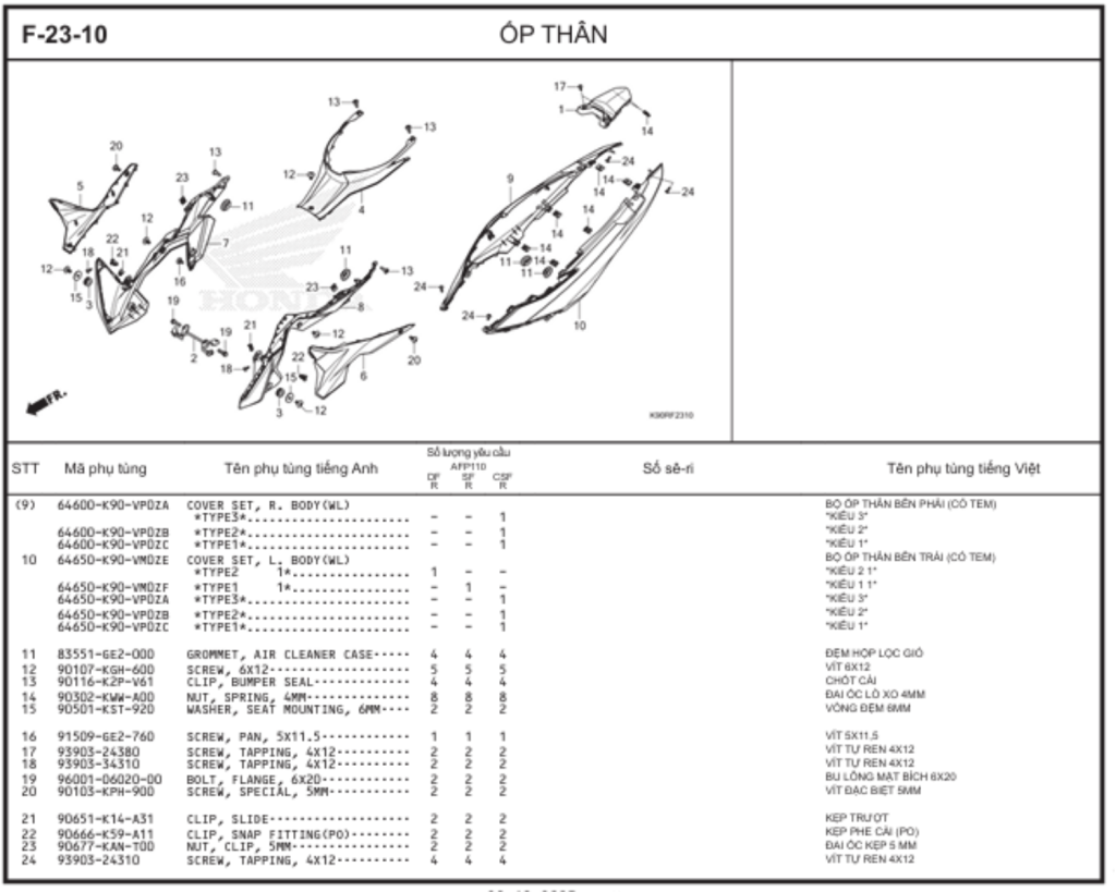 F-23-10 - ỐP THÂN